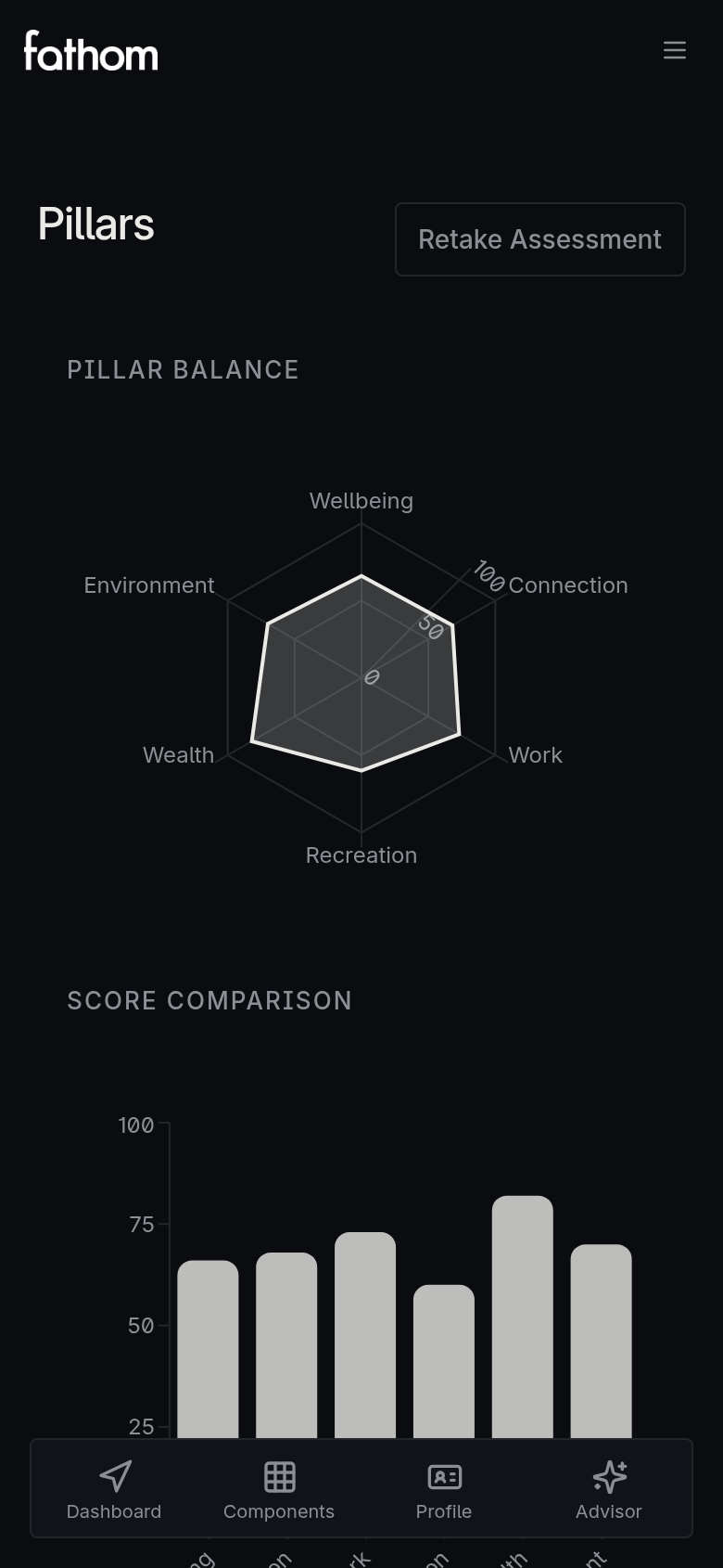 The Pillars tracker on a phone